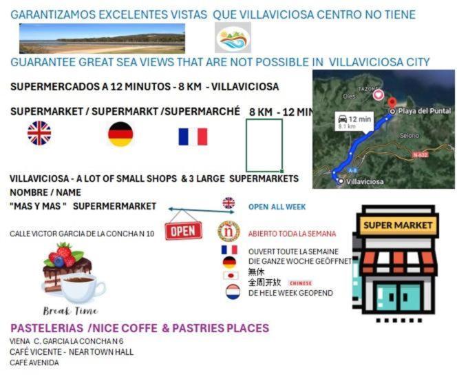 La Villa De Maria I Playa Beach El Puntal Asturias Villaviciosa  Eksteriør bilde